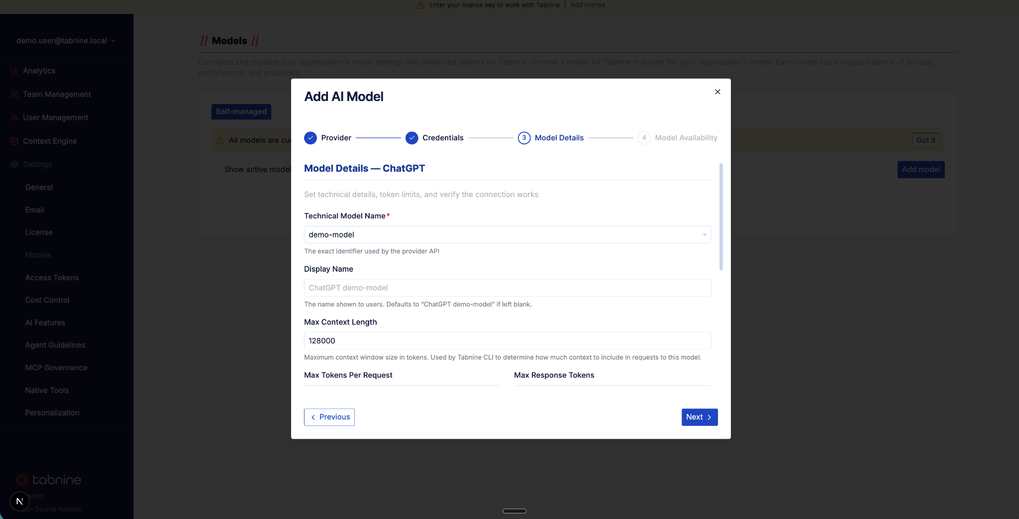 Step 3 — Model details
